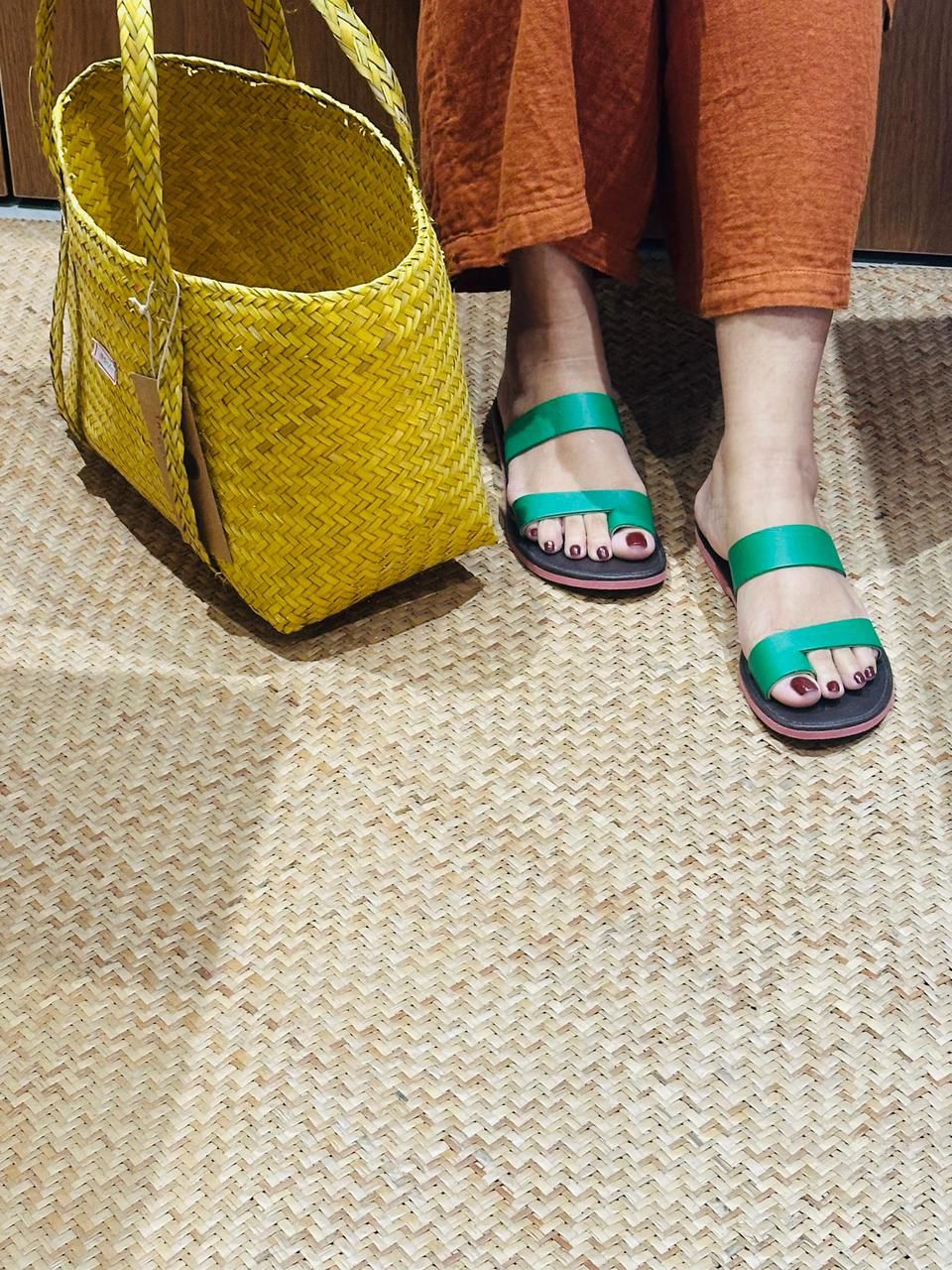 Mudleaf Handmade slippers Green