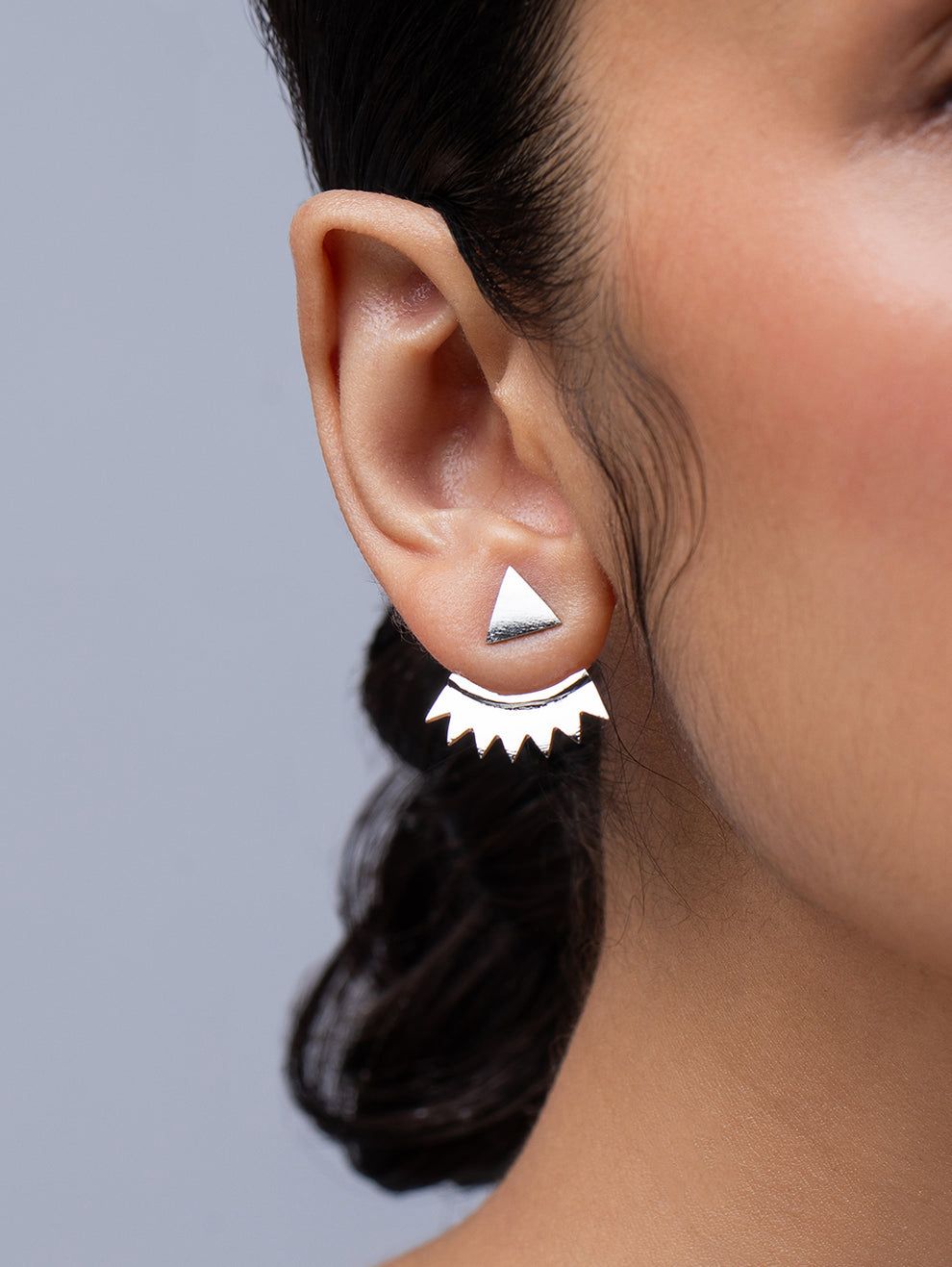 Ethnic Andaz triangular earing silver