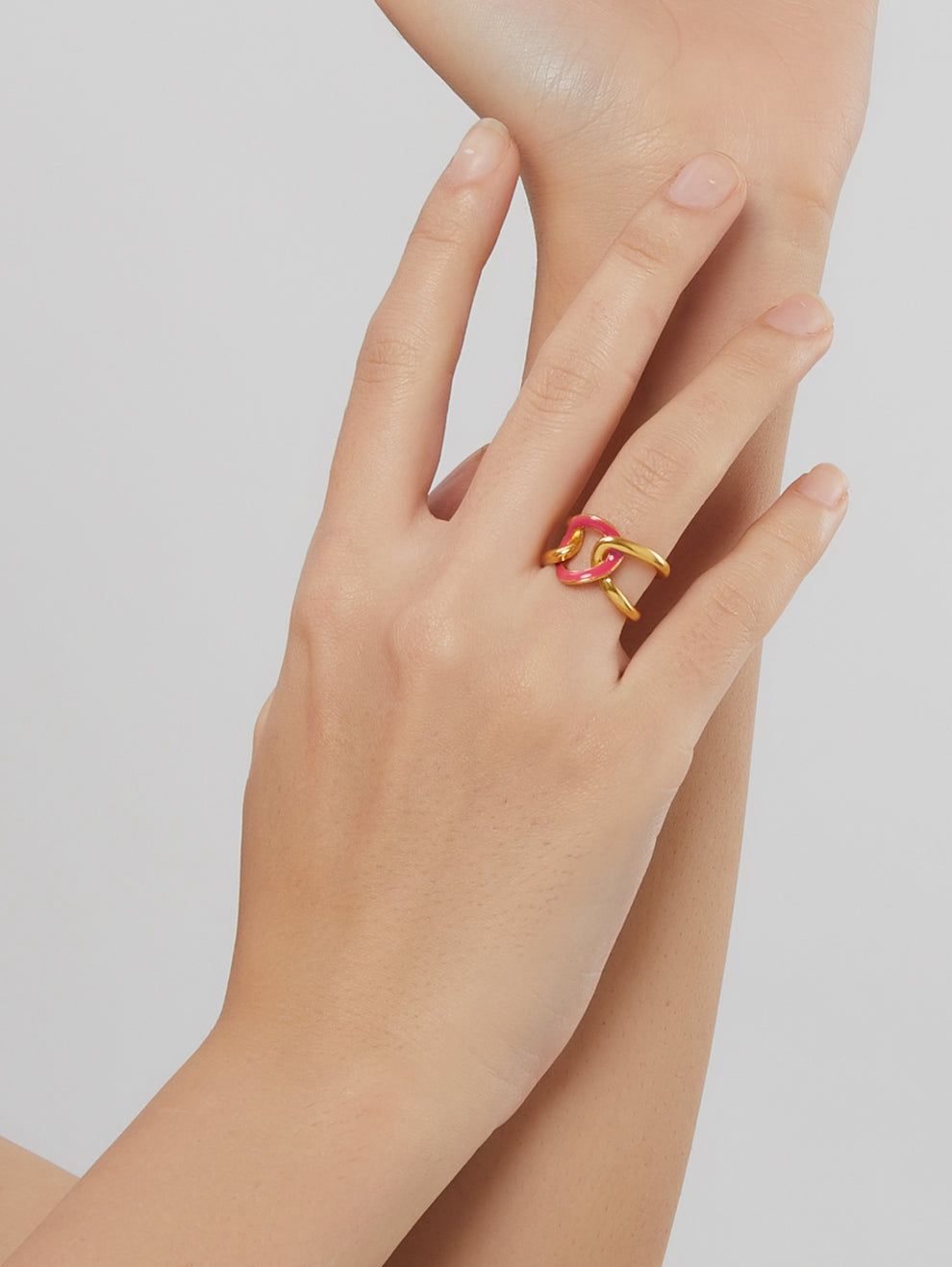 Ethnic andaz Pink knot ring