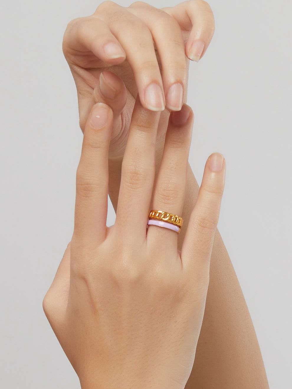 Ethnic andaz Lilac chained ring