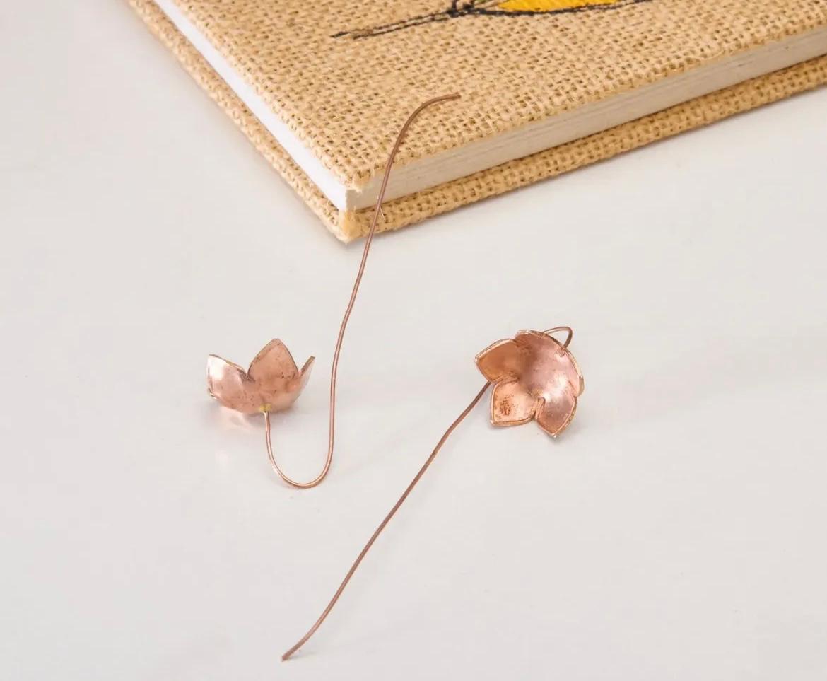 Mudleaf Copper Flower earrings