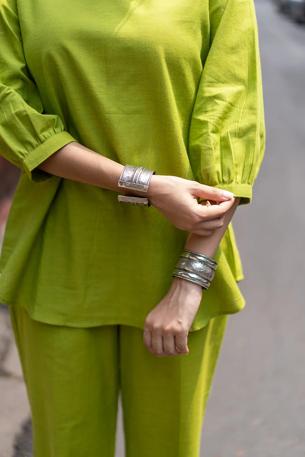 Green Malai Cotton Co-ord Set - Image 3